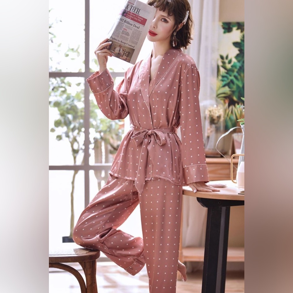 Polka Dot Women's Pajama Set - Pink